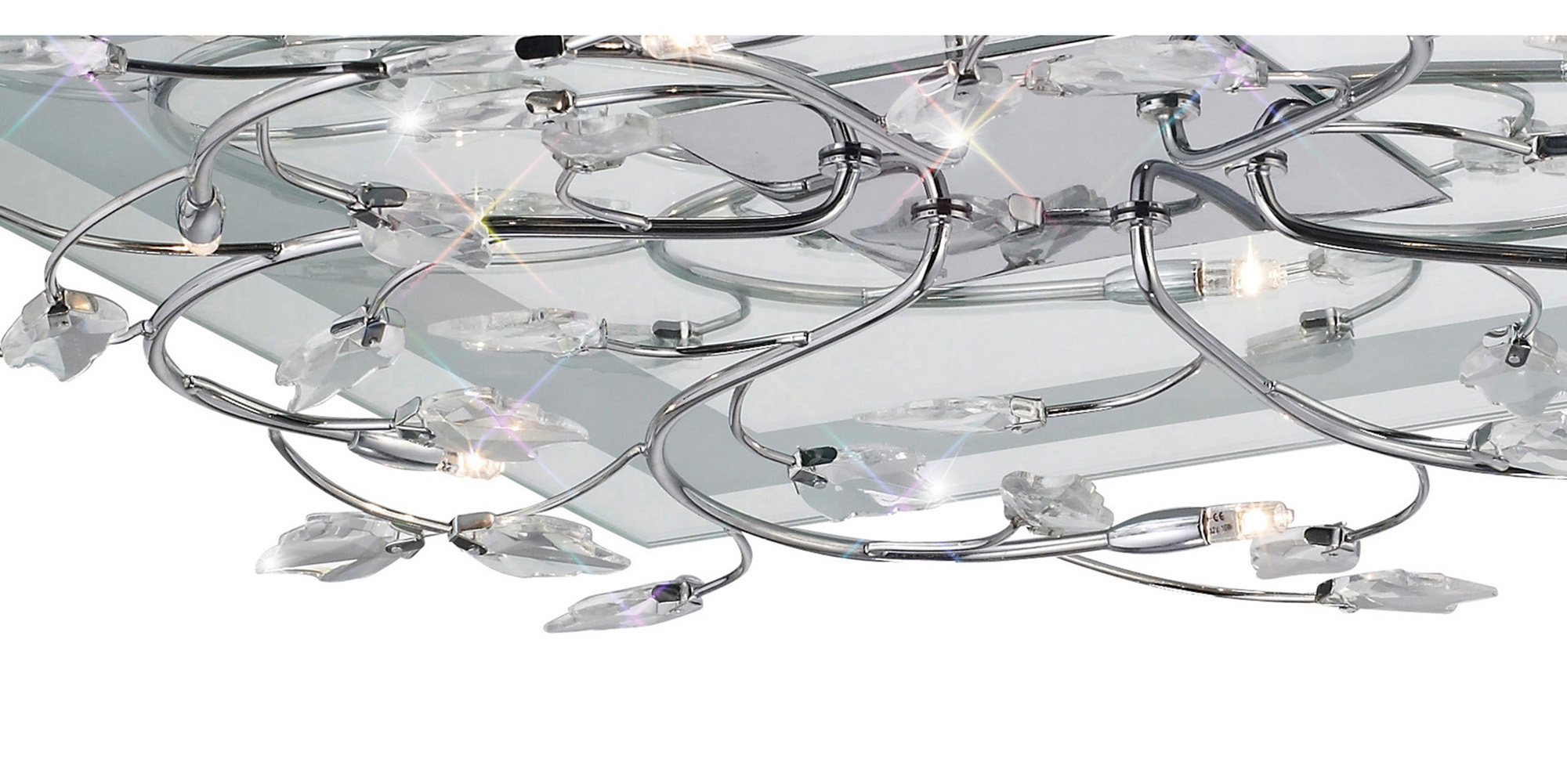 Aurora Crystal Ceiling Lights Diyas Flush Crystal Fittings